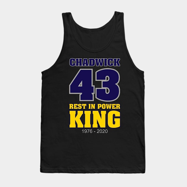 Chadwick 43 Rest in Power King 1976-2020 Tank Top by gastaocared